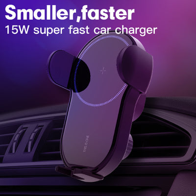 Vehicle Wireless Charger Phone Holder, 15W Qi Fast Charging Auto-Clamping Air Vent Car Mount for iPhone 11 Pro Max Xs Xr Samsung Galaxy S10