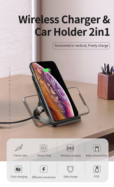 Wireless Car Charger Mount, 15W Fast Charging Auto-Clamping Air Vent Vehicle Mobile Phone Holder for iPhone Nokia Samsung LG Lenovo Google