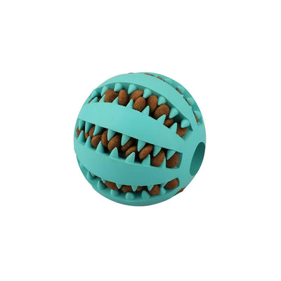 Pet IQ Treat Toy Ball, Nontoxic Natural Rubber Tooth Cleaning Ball, Chew Toy for Dogs Cats, Food Dispensing Playing and Training Ball, Interactive Toy