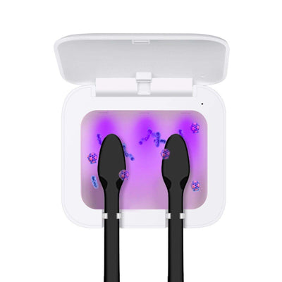 UV Toothbrush Sterilizer Portable USB Rechargeable Toothbrush Cleaner, Ultraviolet Disinfector Sanitizer Box Toothbrush Holder