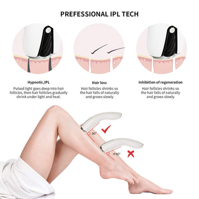 IPL Hair Removal Device Household Permanent Painless Hair Remover 500,000 Flashes, Hair Treatment Body Facial Hair Removal System for Women and Men
