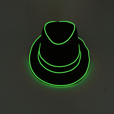 Novelty Light Up Flashing Top Hat DJ Rave Concert Party Luminous Jazz Cap