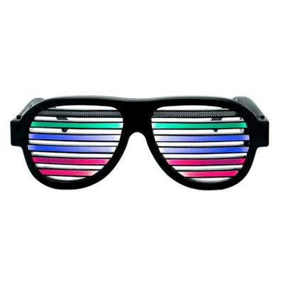 USB Rechargeable LED Light Up Glasses Sound Activated Luminous Eyeglasses Wireless LED Flashing Shutter Sunglasses
