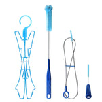 4 in 1 Hydration Bladder Cleaning Kit with Flexible Long Brush, Small Brush, Big Brush and Collapsible Hanger