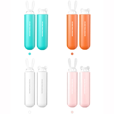 Handheld Mini Fan, USB Rechargeable Pocket Fan, 2 Speeds, Strong Wind, Portable Foldable Desk Fan, with Power Bank 2000 mAh and Flashlight Function, for Home Office Indoor and Outdoor