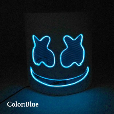 LED DJ Mask Novelty Luminous Face Mask Full Head EL Wire LED Light Up Mask for Festival Music Rave Party